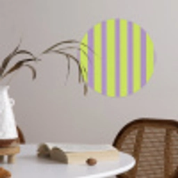 Strepen - Patroon - Groen Wandcirkel behangsticker klein 186 -sfeer3
