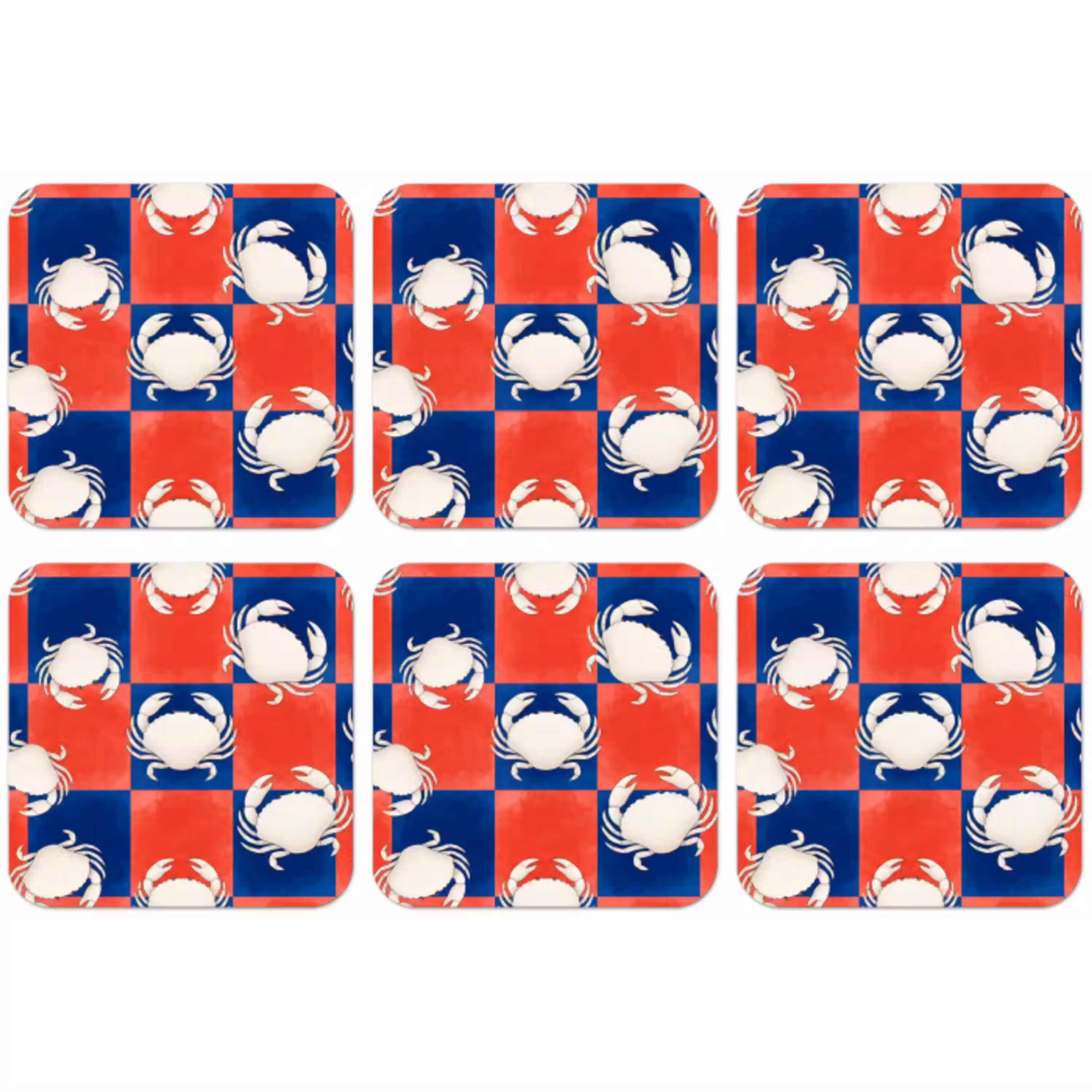Patroon - Zeeleven - Rood - Blauw - Abstract onderzetter kurk middel -zkaufland3dotto