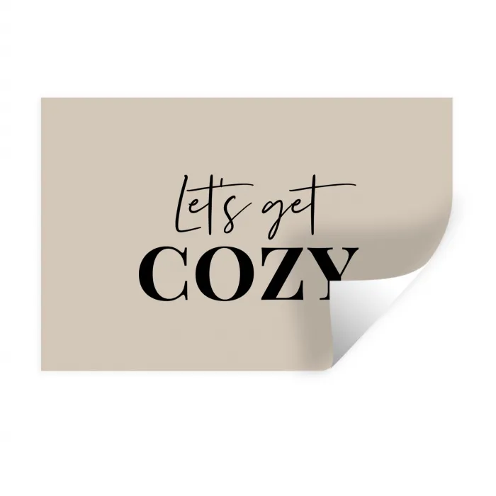 Beige - Winter - Quote - Cozy Muursticker klein -3d