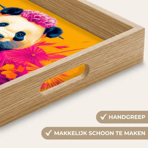 Kimono - Roze - Panda - Bloemenkroon Dienblad Rechthoek middel -USP_HandgreepNL