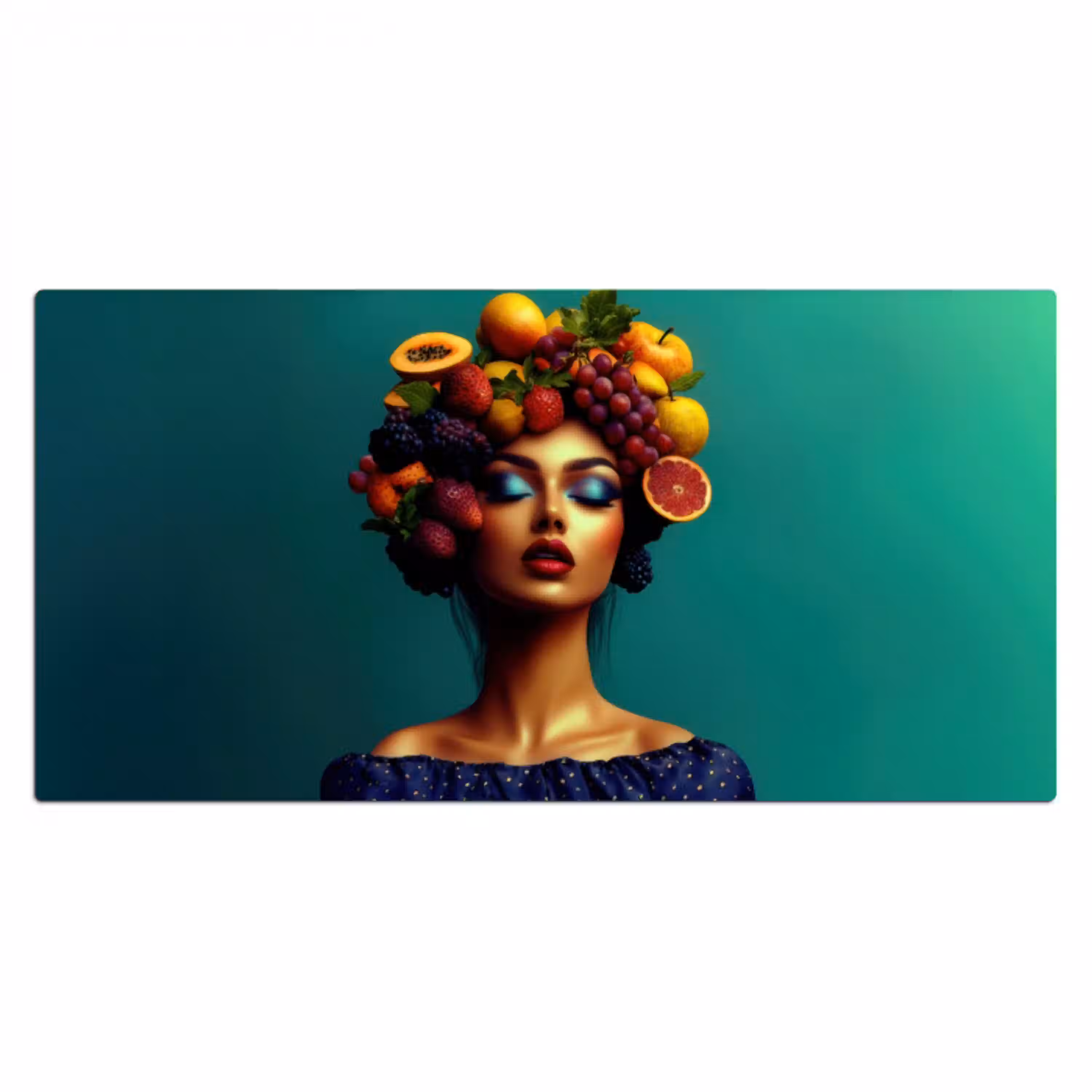 Vrouw - Hoodtooi - Tropisch - Fruit - Druiven Muismat XXL klein -3d_leeg