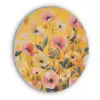 Bloemen - Veld - Geel Akoestische PET Vilt - Rond klein -3d