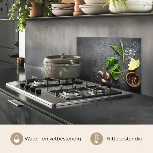 Gastronomisch Stilleven keuken achterwand spatscherm klein -usp_NL