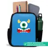 Dierenportret - Monster - blauw Rugzak - Zwart middel -inhoud_NL