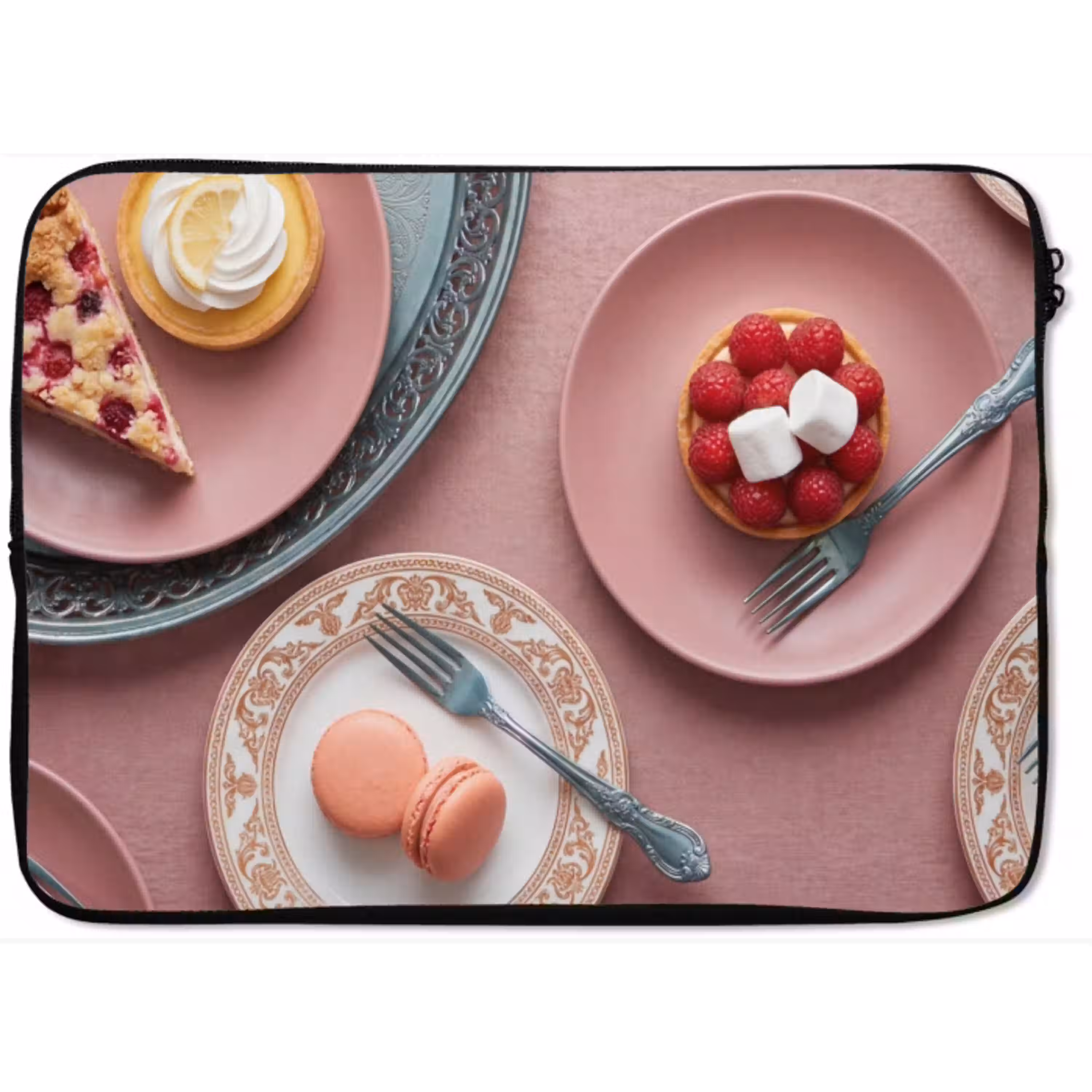 Dessert - Taart - Gebak - Zoet - Roze laptophoes neopreen klein -zkaufland3dotto