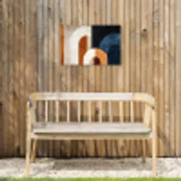 Abstract - Vormen - Donkerblauw Tuinposter op houten frame 2 cm dik klein -sfeer4