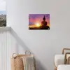 Zonsondergang - Horizon - Boeddha beeld - Buddha -  Silhouette tuinposter los doek klein -sfeer8