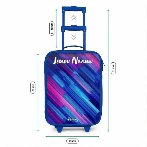 Neon - Strepen - Abstract - Blauw - Roze Kinderkoffer - Blauw klein -productfoto_formaten
