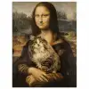Mona Lisa - Kat - Leonardo da Vinci - Vintage - Kunstwerk - Oude meesters - Schilderij poster papier klein -3d