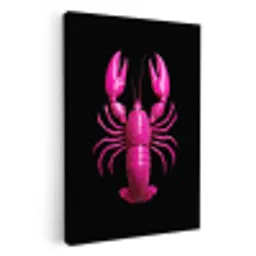 Kreeft - Felroze - Stippen - Opvallend KitchenYeah - Keuken - Canvas klein -3d