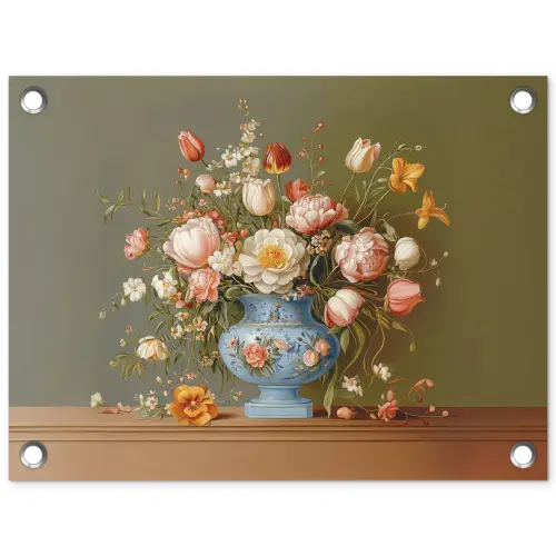 Neutral - Bloemen - Boeket - Vaas tuinposter los doek klein -3d