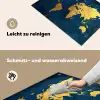 Wereldkaart - Goud - Donkerblauw Inductie beschemer met haakjes klein -ky-schoon-de