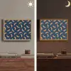 Banaan - Tropisch - Blauw - Patroon Light Box met batterij (Wandlamp) middel 907 -sfeer3