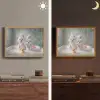 Hondjes - Badkuip - Badeendjes - Handdoeken Light Box met batterij (Wandlamp) middel -sfeer3