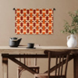 Geometrisch - Retro - Oranje Wandkleed katoen klein 269 -sfeer6
