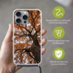 Boom - Bladerdak - Herfst - Oranje - Sfeervol Hoesje iPhone 16 Pro Max met koord klein -sfeer2_NL