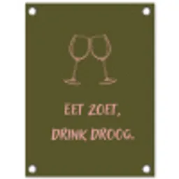 Roze - Groen - Wijn - Quote tuinposter los doek klein -3d