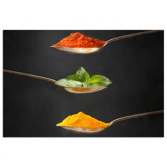 Kruiden - Lepel - Specerijen - Zwart - Italiaans poster papier klein -3d