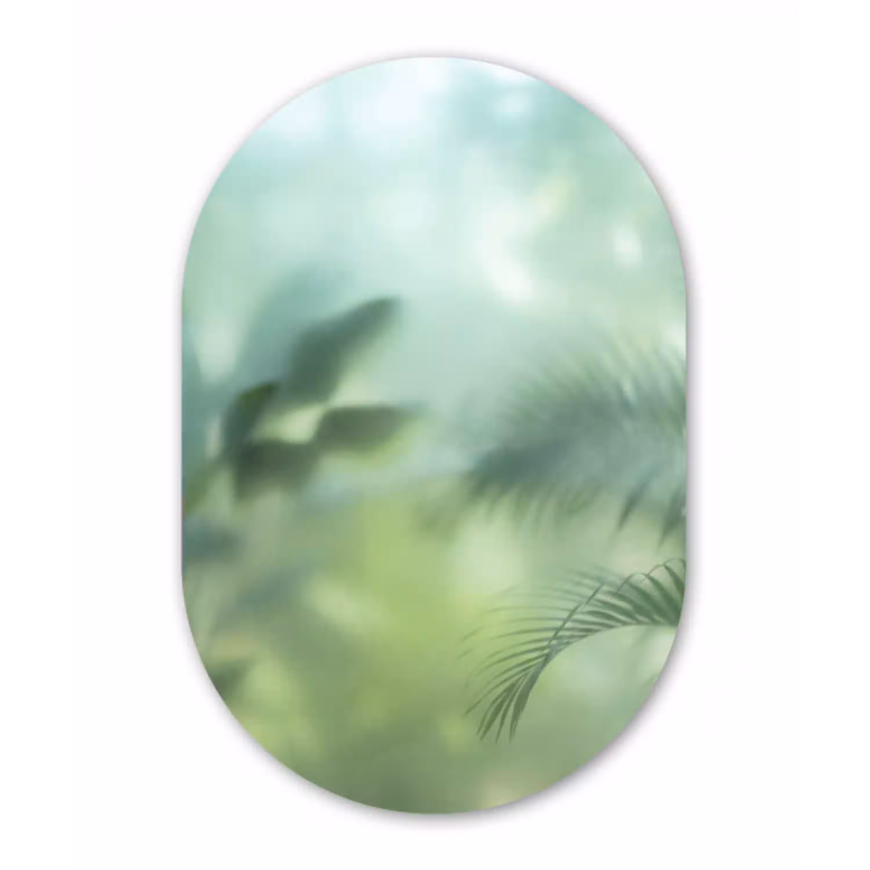 Natuur - Vervaagd - Groen - Abstract - Modern Wandcirkel Ovaal Aluminium middel -3d