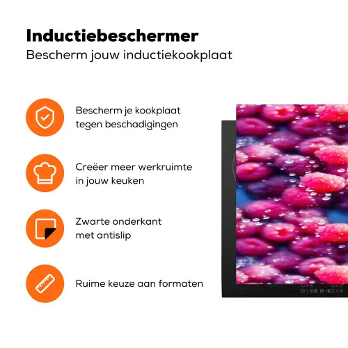 Frambozen - Waterdruppels - Vruchten Inductie beschermer vinyl 3mm klein 276 -zzzzzzz-td-ups