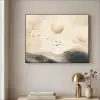 Landschap - Japandi - vogel Textielframe zwart klein -sfeer2