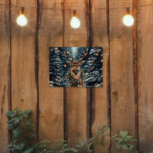 Kerst - Magie - Bos - Kleurrijk tuinposter los doek klein -sfeer1