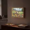 Ezels - Bloemen - Zomers Light Box met batterij (Wandlamp) middel -sfeer1