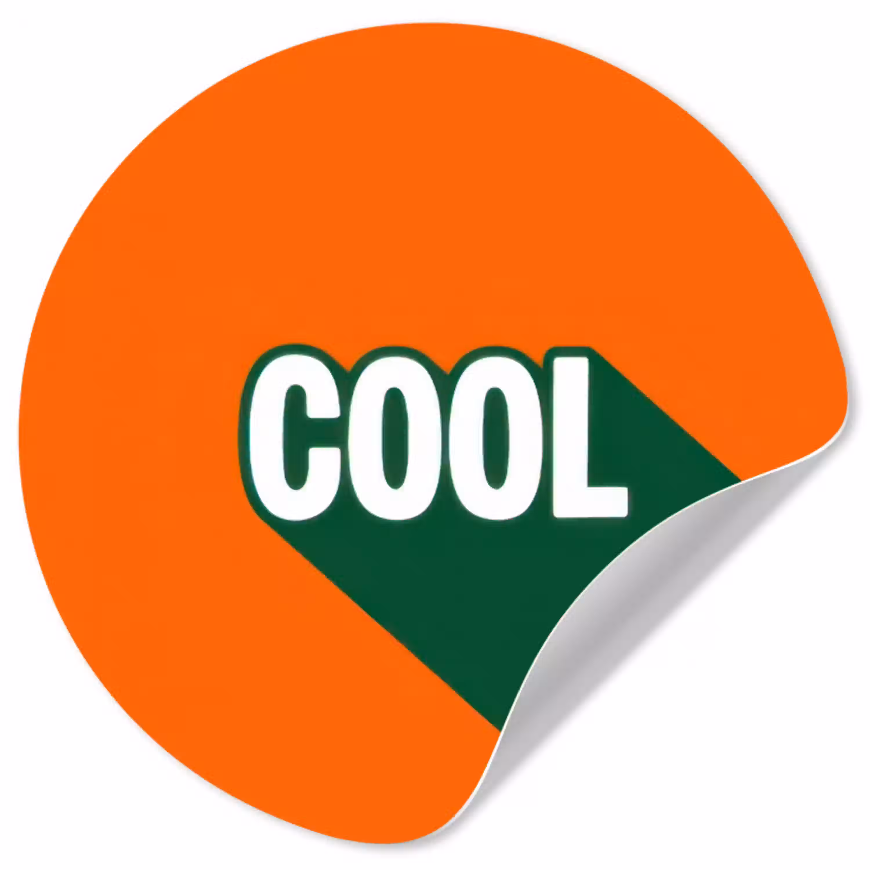 Cool - Oranje - Groen Wandcirkel behangsticker klein -3d