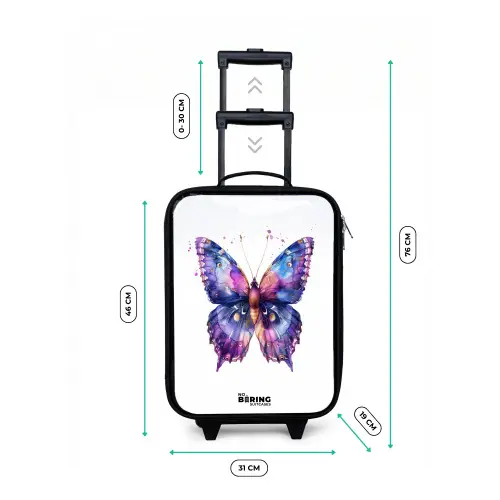 Paarse prachtvlinder Kinderkoffer - Zwart klein -productfoto_formaten
