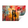 Street art - Liefde - Graffiti - Kunst - Banksy Muursticker klein -3d