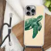 Schildpad - Sierlijk - Groen - Schild Hoesje iPhone 16 Pro Max met koord klein -sfeer4