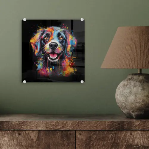 Graffiti - Hond - Zwart - Kleuren plexiglas 5mm klein -sfeer3