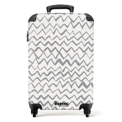 Zigzag penseelstreken in grijs NBS - Handbagage koffer - Volwassenen Unisex middel -productfoto_recht