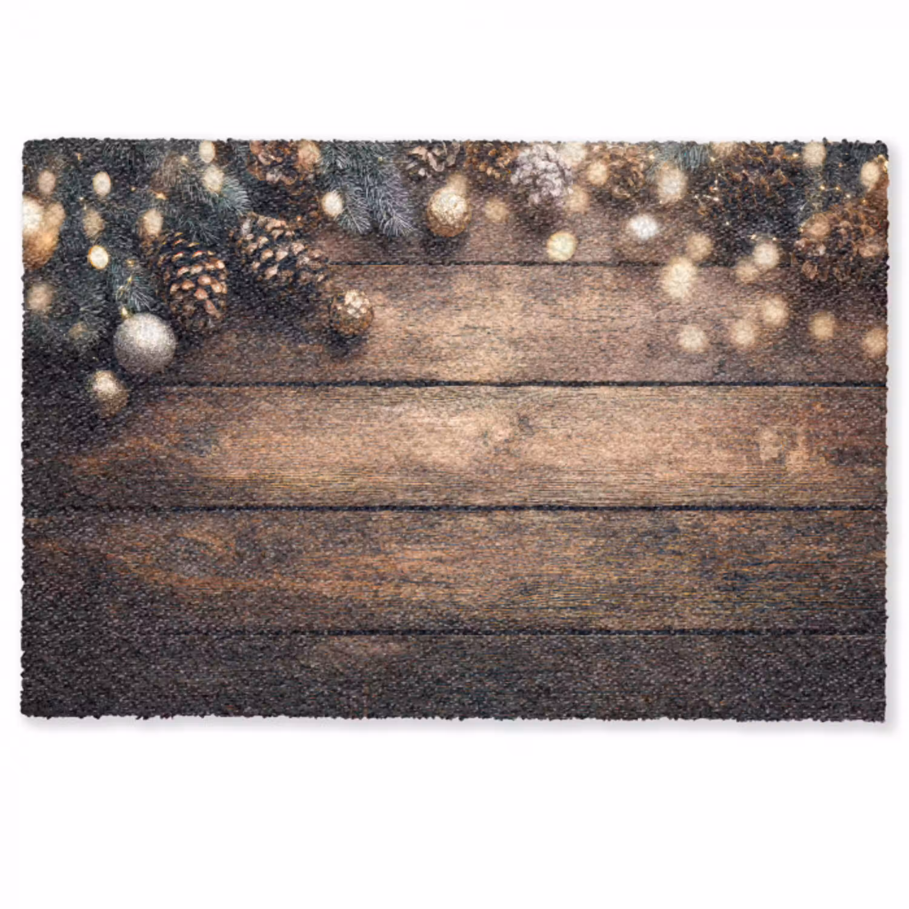 Kerstdecoratie - Houten - Dennenappel - Bruin Deurmat klein -zkaufland3d