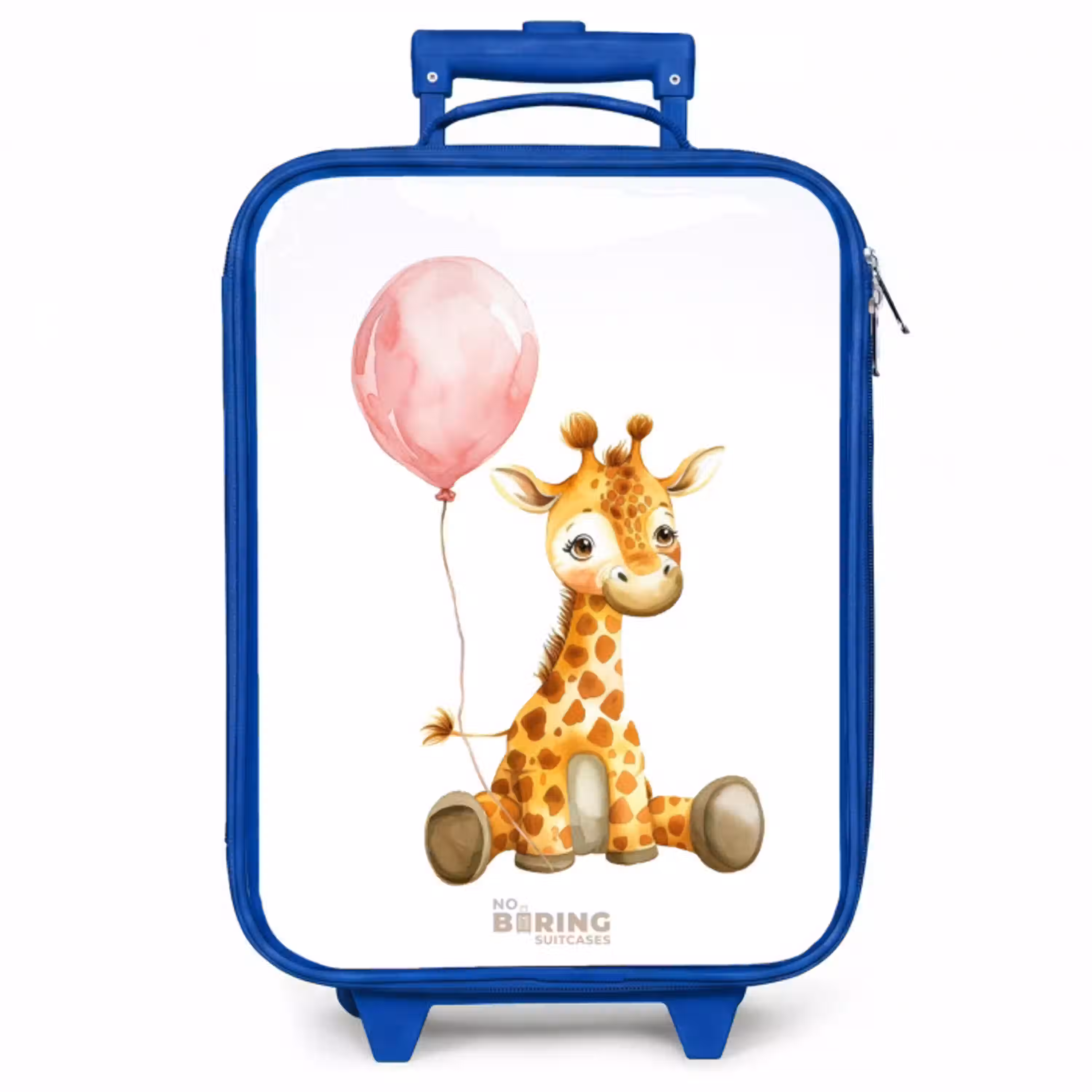Giraffe met roze ballon Kinderkoffer - Blauw klein -zzz_website3d