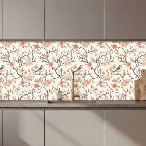 Kersenbloesem - Mus - Roze keuken achterwand 2 middel 871 zz_3dshopping