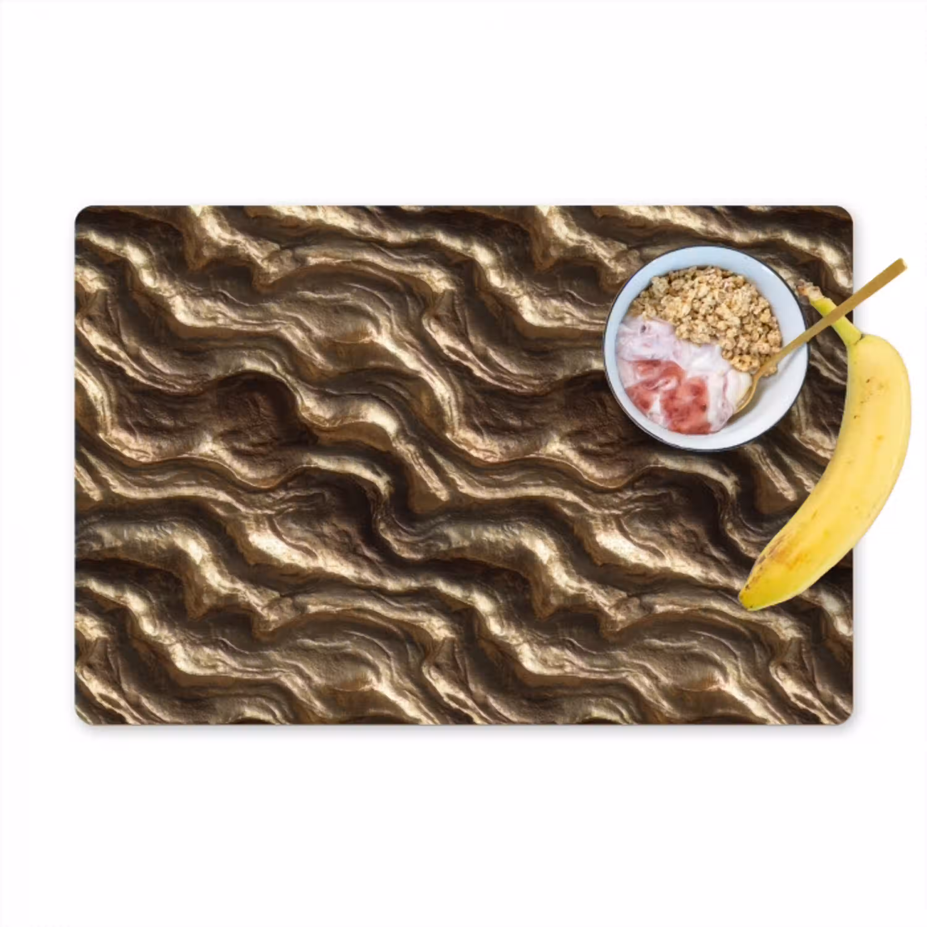 Reliëf - Golven - Abstract - Bronsgoud Placemat vinyl groot 368 -zzzproduct_Kitchenyeah-website