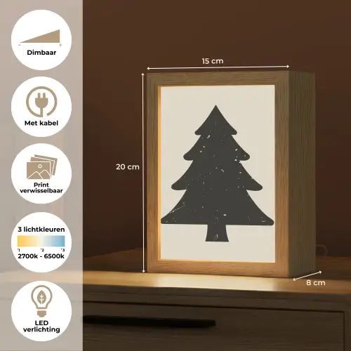 Kerstboom - Zwarte kerstboom - Boom - Japandi Light Box met kabel (Wandlamp) klein -USP_websiteoverzichtNL