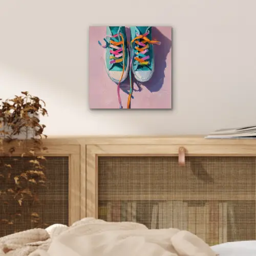 Sneakers - Veters - Kleurrijk - Schaduw aluminium wit klein -sfeer3