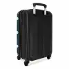 Blauw stippen patroon NBS - Handbagage koffer - Unisex middel -achterkant