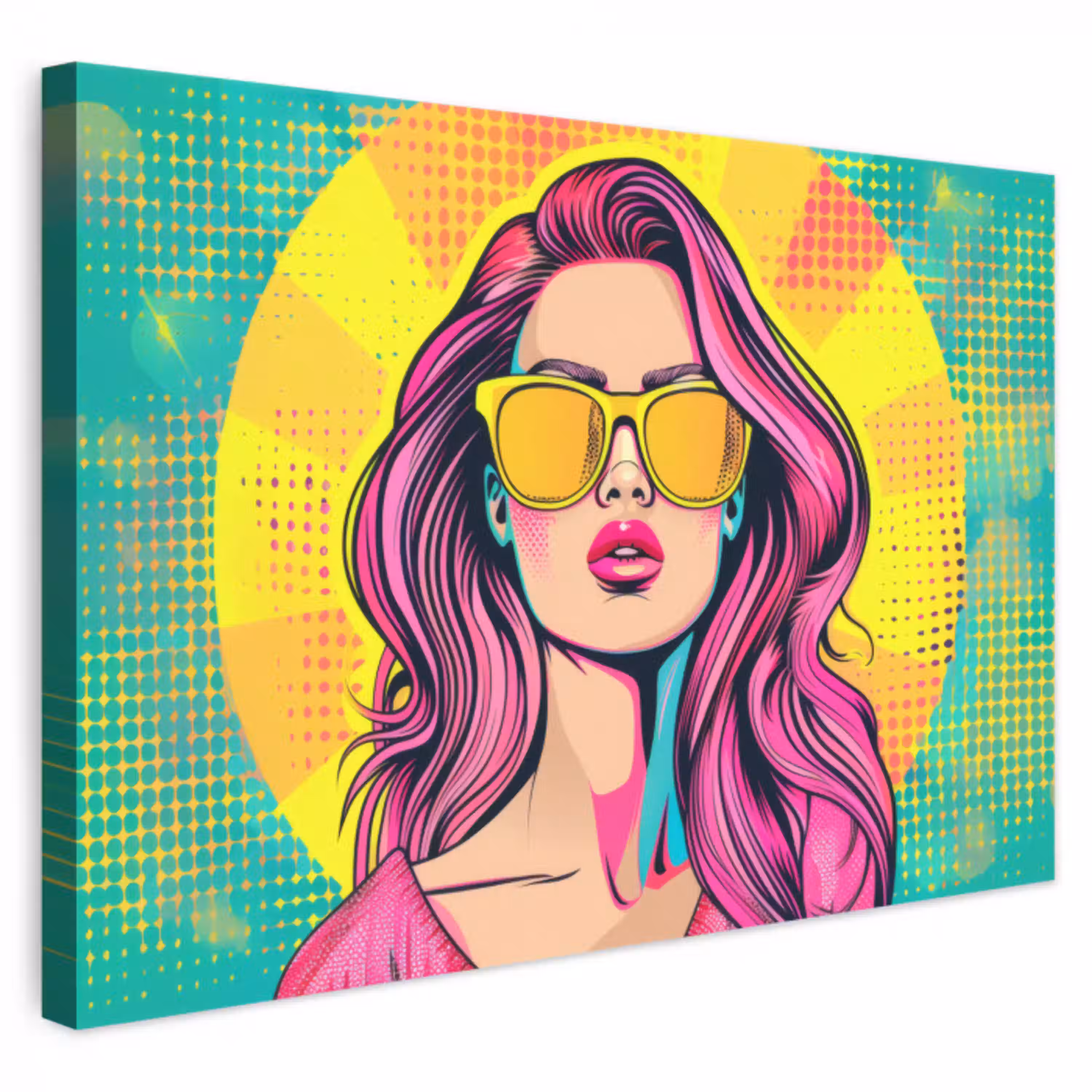 Zonnebril - Vrouw - Zonnig - Geel canvas 2cm klein -3d