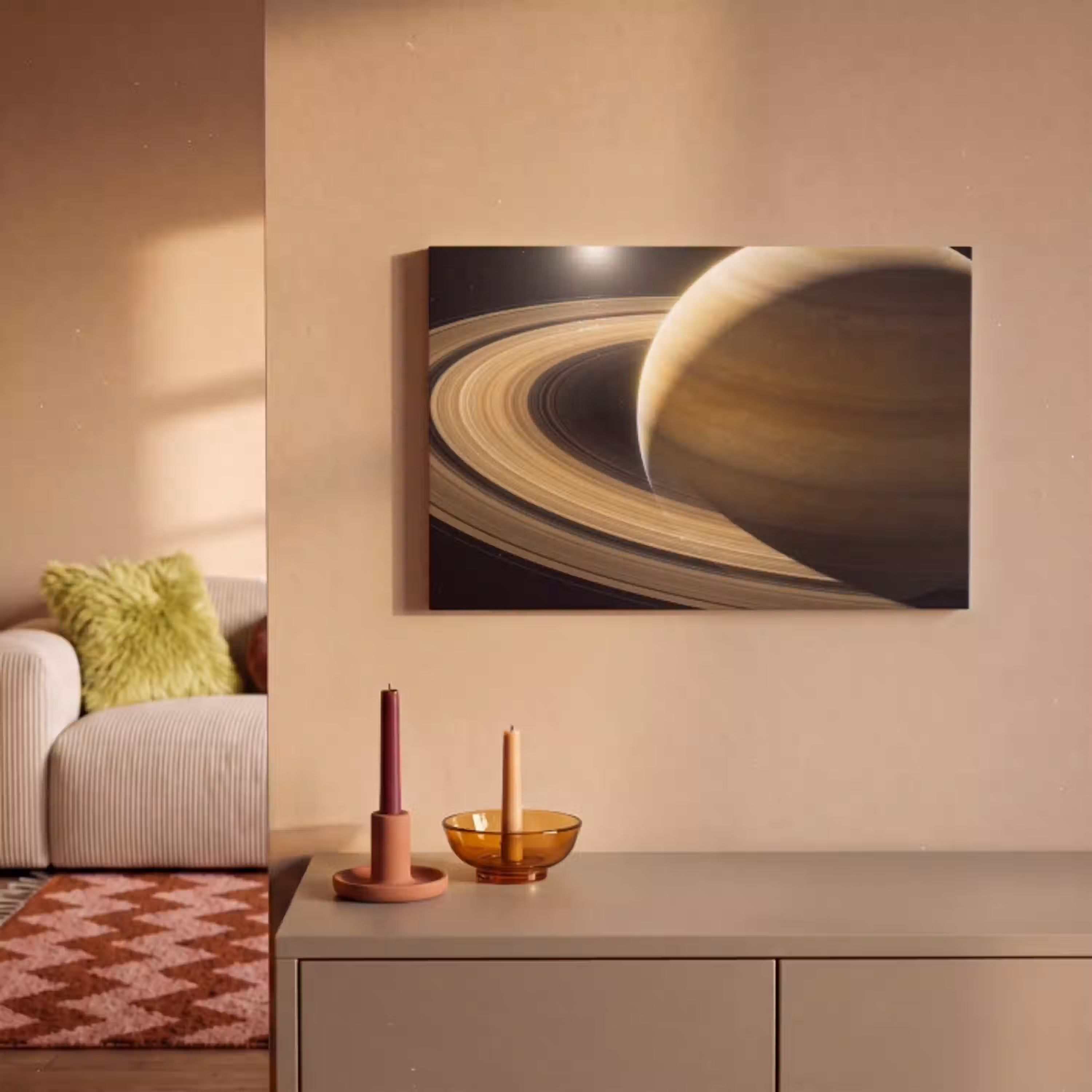 Planeet - Ringen - Ruimte canvas 2cm klein -sfeer1