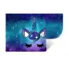 Eenhoorn - Sterrenhemel - Ster - Blauw Muursticker klein -3d