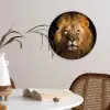 Leeuw - Dieren - Zwart - Licht - Bruin - Portret Wandcirkel kunststof plaat 5mm dik klein -sfeer4