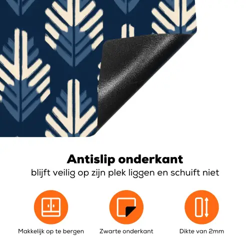 Modern - Patroon - Blauw Inductie beschermer vinyl 3mm klein 276 -zzzzzzz-td-onderkant