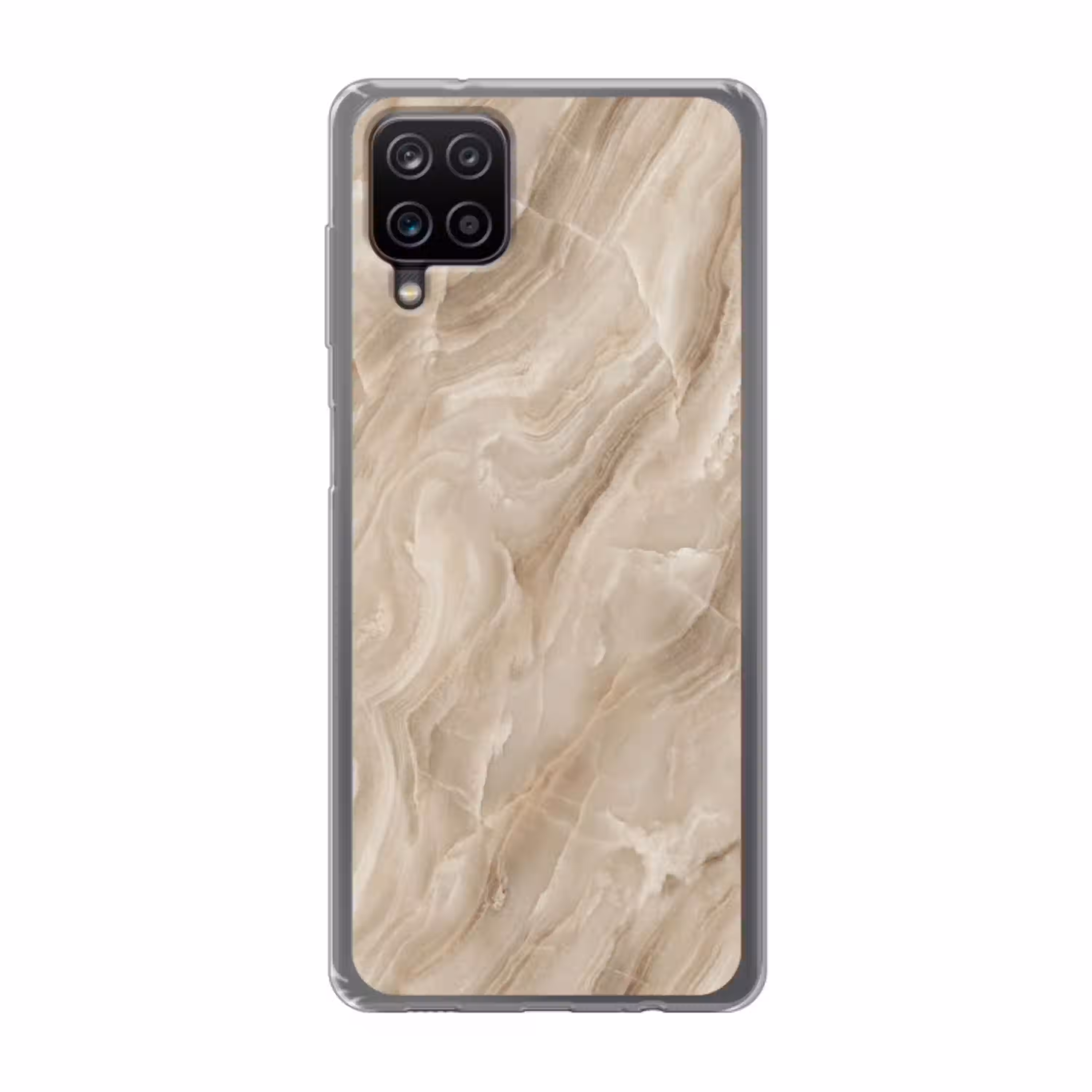 Steen - Golvend - Abstract - Beige Telefoonhoesje Samsung Galaxy A12 klein -3d