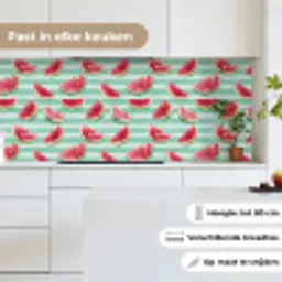 Watermeloen - Strepen - Groen keuken achterwand 2 middel 871 -sfeer4_NL