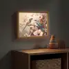Vogels - Bloemen - Roze - Pastel Light Box met batterij (Wandlamp kind) middel -sfeer5_kind