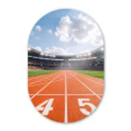 Sintelbaan - Stadion - Sport -Oranje Wandcirkel Ovaal Forex klein -3d