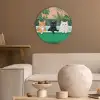 Badkamer - Kattenparade - Kleurrijk Akoestische PET Vilt - Rond klein -sfeer1